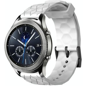 Voor Samsung Gear S3 Classic 22 mm voetbalpatroon effen kleur siliconen horlogeband