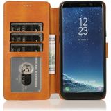 For Samsung Galaxy S8 Calf Texture Magnetic Buckle Horizontal Flip Leather Case with Holder & Card Slots & Wallet & Photo Frame(Khaki)