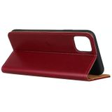 For iPhone 11 Pro 3-Color Pearl Texture Magnetic Buckle Horizontal Flip PU Leather Case with Card Slots & Wallet & Holder(Wine Red)