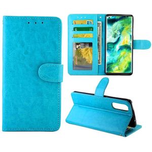 For OPPO Find X2 Crazy Horse Texture Leather Horizontal Flip Protective Case with Holder & Card Slots & Wallet & Photo Frame(Baby Blue)
