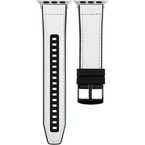 Voor Apple Watch Ultra 49 mm hybride lederen siliconen horlogeband