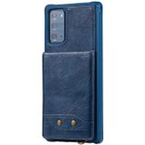 Vertical Flip Wallet Shockproof Back Cover Protective Case with Holder & Card Slots & Lanyard & Photos Frames For Samsung Galaxy Note20(Blue)