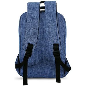Universal Multi-Function Canvas Cloth Laptop Computer Shoulders Bag Business Backpack Students Bag  Size: 43x28x12cm  For 15.6 inch and Below Macbook  Samsung  Lenovo  Sony  DELL Alienware  CHUWI  ASUS  HP(Blue)