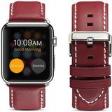For Apple Watch Series 5 & 4 40mm / 3 & 2 & 1 38mm Environmental Protection Genuine Leather Strap Watchband(Red-brown)