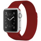 Voor Apple Watch Series 6 & SE & 5 & 4 40mm / 3 & 2 & 1 38mm Milanese Loop Magnetic Stainless Steel Watchband (Rose Red)