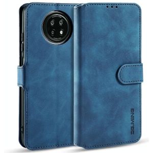 For Xiaomi Redmi Note 9T 5G DG.MING Retro Oil Side Horizontal Flip Leather Case with Holder & Card Slots & Wallet(Blue)