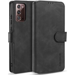 For Samsung Galaxy Note20 DG.MING Retro Oil Side Horizontal Flip Case with Holder & Card Slots & Wallet(Black)
