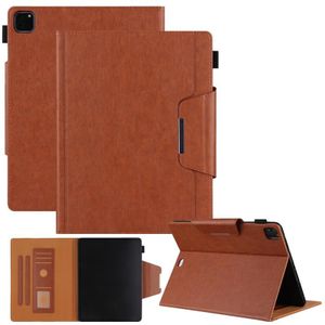 Solid Color Horizontal Flip Lederen Case met Houder & Card Slot & Fotolijst & Portemonnee voor iPad Pro 12.9 2021/2020 / 2018 (Bruin)