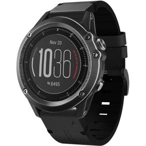 Voor Garmin Fenix 3 HR 26mm lederen stalen gesp horlogeband