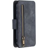 For Samsung Galaxy A40 Detachable Frosted Magnetic Horizontal Flip Leather Case with Card Slots & Holder & Zipper Wallet & Photo Frame(Black Blue)