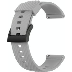 For Suunto 7 24mm Solid Color Silicone Replacement Strap Watchband(Grey)
