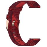 22mm Stripe Weave Nylon Wrist Strap Watch Band for Fossil Hybrid Smartwatch HR  Male Gen 4 Explorist HR & Sport (Red)