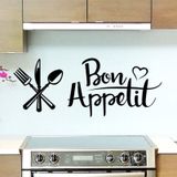 DIY Knife And Fork Removable Wall Decal Family Mural Art 3D Home Decor