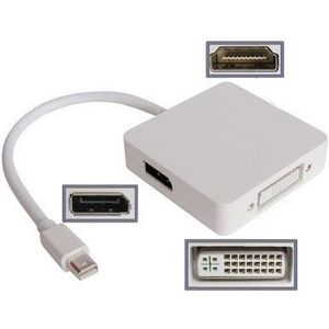 Mini DisplayPort to DVI  DisplayPort  HDMI Port for Apple(White)