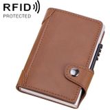X-51 Automatically Pop-up Card Type Anti-magnetic RFID Anti-theft PU Leather Wallet with Card Slots(Apricot)