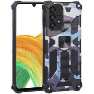 Voor Samsung Galaxy A33 5G Camouflage Armor Shockproof TPU + PC Magnetic Protective Phone Case met houder