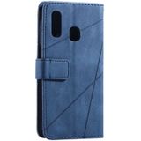 For Samsung Galaxy A20e Skin Feel Splicing Horizontal Flip Leather Case with Holder & Card Slots & Wallet & Photo Frame(Blue)