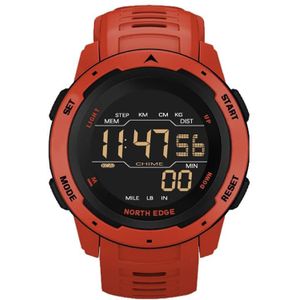 NORTH EDGE Mars Men Luminous Digital Waterproof Smart Sports Watch  Support Alarm Clock & Countdown & Sports Mode(Red)