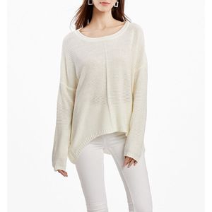 Women Knitwear Turtleneck Sweater  Size: XL(White )