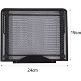 Portable Desktop Folding Cooling Metal Mesh Adjustable Ventilated Holder(Black)