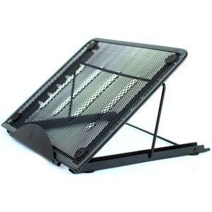 Portable Desktop Folding Cooling Metal Mesh Adjustable Ventilated Holder(Black)