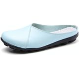 Casual half drag Lazy schoenen ondiepe mond erwten schoenen voor vrouwen (kleur: baby blauw maat: 35)