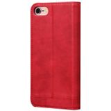For iPhone 6 & 6s Retro Crazy Horse Texture Magnetic Adsorption Horizontal Flip Leather Case with Card Slot & Holder & Wallet(Red)