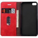 For iPhone 6 & 6s Retro Crazy Horse Texture Magnetic Adsorption Horizontal Flip Leather Case with Card Slot & Holder & Wallet(Red)