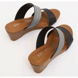 Dames sandalen en slippers modieuze buitenkleding platform hoge hakken  maat: 40 (zwart)