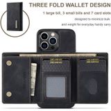 Voor iPhone 15 Pro Max DG.MING M1-serie 3-voudige multi-kaart portemonnee lederen telefoonhoes