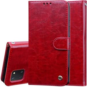 For Galaxy A81 / Note 10 Lite Business Style Oil Wax Texture Horizontal Flip Leather Case  with Holder & Card Slots & Wallet(Red)