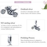 S925 Sterling Silver Motorcycle Pendant DIY Bracelet Necklace Accessories