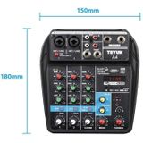 Teyun A4 4-weg kleine microfoon digitale mixer live opname-effector (EU-plug)