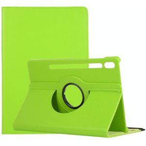 For Samsung Galaxy Tab S7+ / T970 / T976B Litchi Texture Horizontal Flip 360 Degrees Rotation Leather Case with Holder(Green)