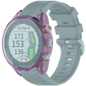 For Garmin Approach S62 Transparent TPU Silicone Watch Case(Transparent Purple)