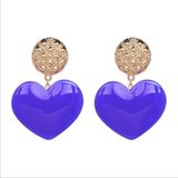 Peach Heart Earrings Retro Series Acrylic Stud Earrings for Women(Blue)