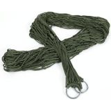 2 PCS 9 Strand Nylon Rope Hammock Portable Camping Leisure Mesh Hammock(Military Green)