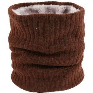 Autumn and Winter Outdoor Cycling Plus Velvet Knitted Warm Windproof Scarf(Coffee)