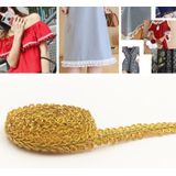 WG000108 Polyester Silk Centipede Shape Lace Belt DIY Kleding Accessoires  Lengte: 50m  Breedte: 0.8cm(Goud)