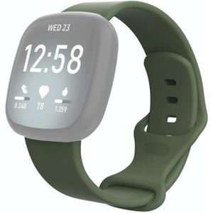 For Fitbit Versa 3 / Sense Silicone Replacement Strap Watchband(Dark Green)
