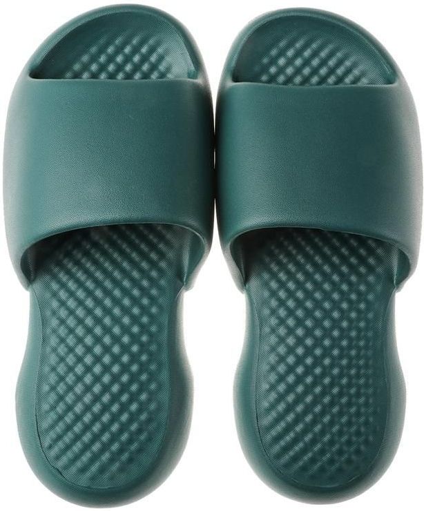 Zomer Super Dikke Zachte Bodem Plastic Slippers Mannen Indoor Defensieve Huishoudelijke Bad Slippers  Grootte: 44-45 (Donkergroen)