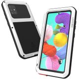 For Galaxy A51 LOVE MEI Metal Shockproof Waterproof Dustproof Protective Case(White)