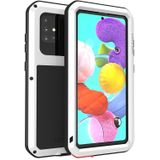 For Galaxy A51 LOVE MEI Metal Shockproof Waterproof Dustproof Protective Case(White)