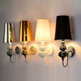 Simple Modern Study Living Room Bedroom Bedside Lamp Fashion Creative Corridor Aisle Foyer Wall Lamp  Size:L(Silver)