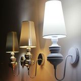 Simple Modern Study Living Room Bedroom Bedside Lamp Fashion Creative Corridor Aisle Foyer Wall Lamp  Size:L(Silver)