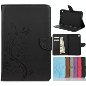 For Samsung Galaxy Tab A 8.4 (2020) T307 Butterfly Flower Embossing Pattern Horizontal Flip Leather Case with Holder & Card Slots & Wallet(Black)