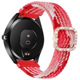 For Garmin Venu 2/Samsung Gear S3/Xiaomi Haylou RS3 22mm Universal Adjustable Braided Elastic Diamond Buckle Replacement Strap Watchband(Strawberry)