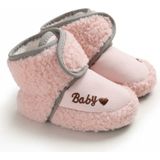 Pasgeboren baby 0-1 jaar oud in herfst en winter houden warme zachte bottom peuter schoenen  grootte: innerlijke lengte 11cm (roze)
