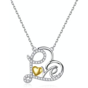S925 Sterling Silver True love Is Supreme Heart Women Nacklace Jewelry