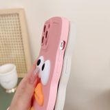 Voor iPhone 13 mini Wave Edge Big Duck siliconen telefoonhoes met polsband